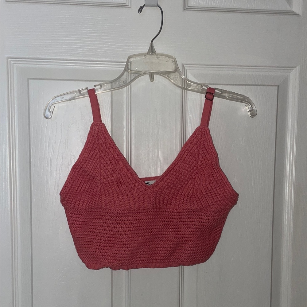 Hollister Coral Pink Knit Camisole Cropped Top